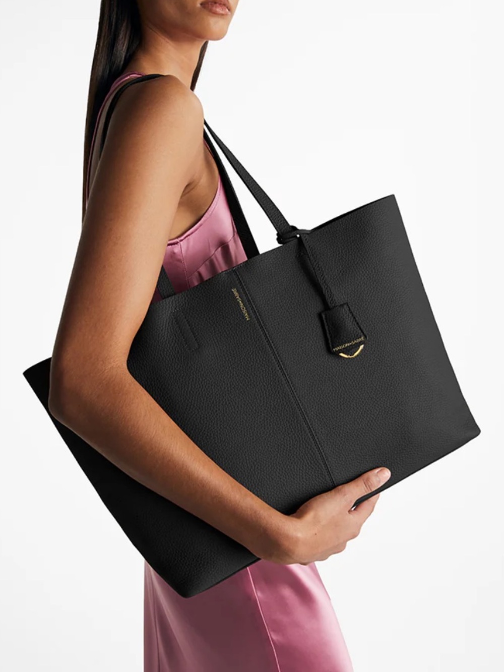 MAISON de SABRE The Snap Soft Tote in Black Rouge Noir NEW